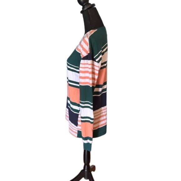 PacSun Striped Green & Peach Long-Sleeve Shirt – Size M - Picture 2 of 6